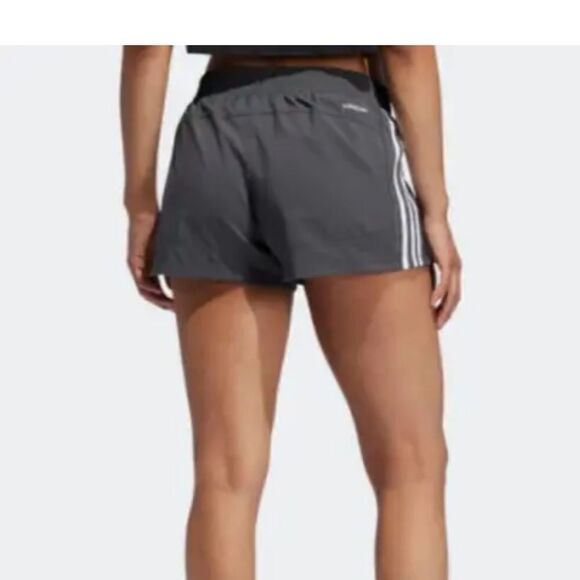 Adidas women’s L pacer 3 stripe gray shorts NWT athleisure activewear workout - Picture 11 of 16